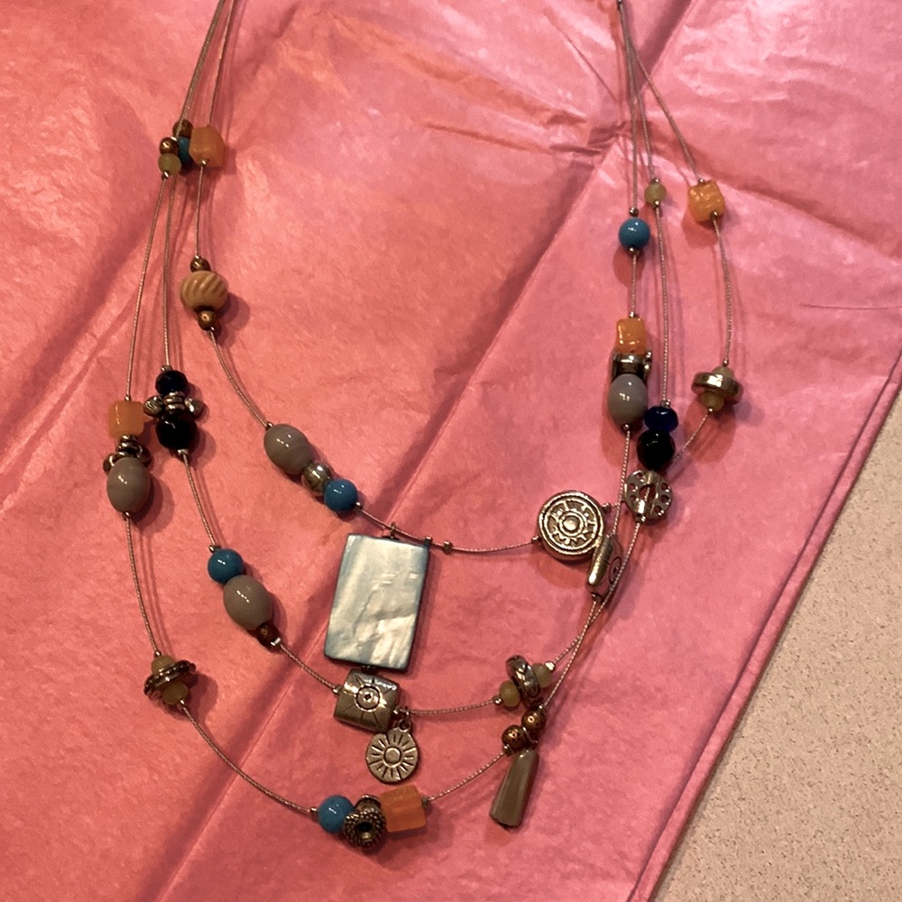 Chico’s brand necklace. Various bright colors with silver accent pieces.